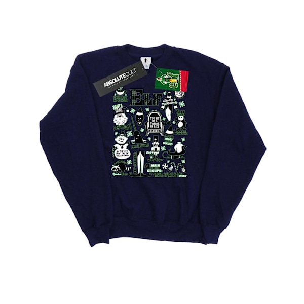 Elf Herr Infografisk Poster Sweatshirt XXL Marinblå Navy Blue XXL