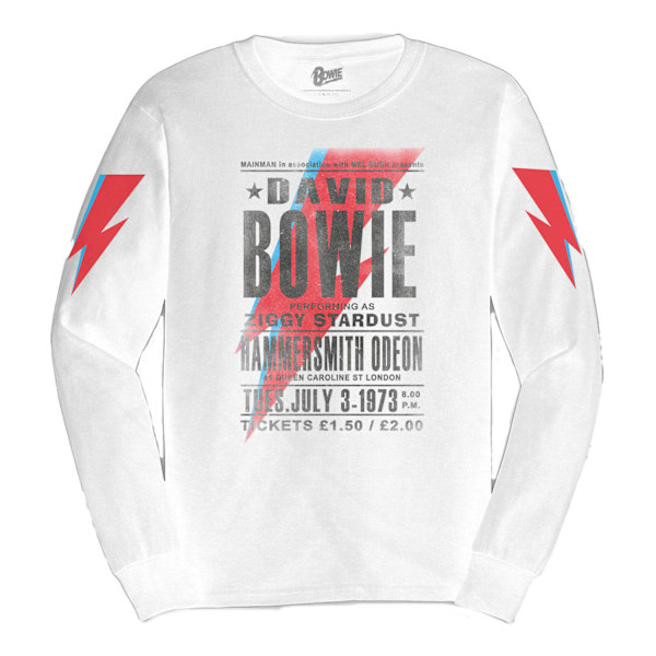 David Bowie Unisex Vuxen Hammersmith Odeon T-Shirt M Vit White M