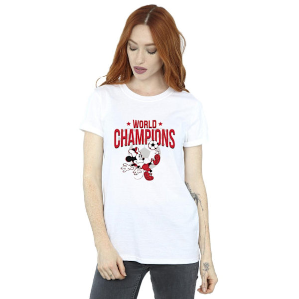 Disney Womens/Ladies Minnie Mouse World Champions Bomull Boyfriend T-shirt White S