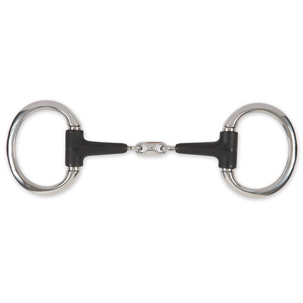 Equirubber Equikind+ Jordnötslänk Häst Äggstång Snafflebett 4.5i Silver/Black 4.5in