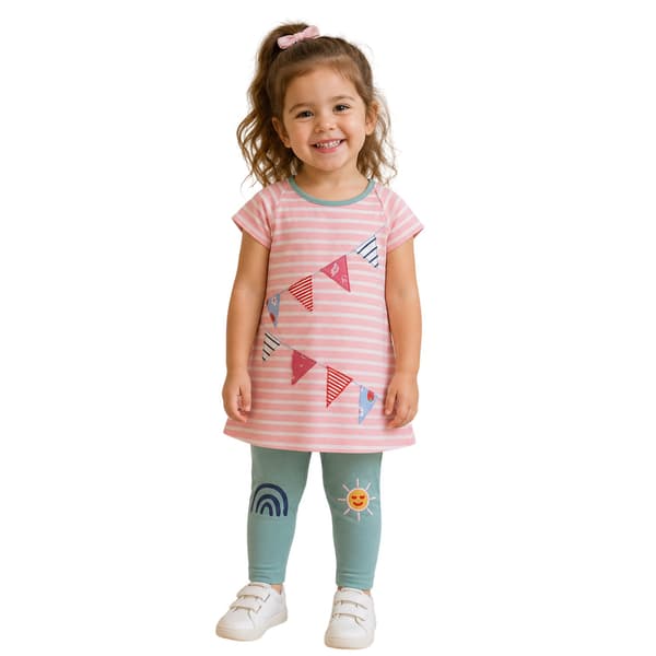 Lilly & Sid Set med topp och byxor för babyflickor 0-3 månader flerfärgad Multicoloured 0-3 Months