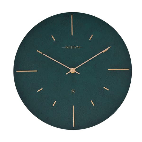 Interval Väggklocka i Resin 30cm - Smaragd & Guld One Size Smaragd Emerald One Size