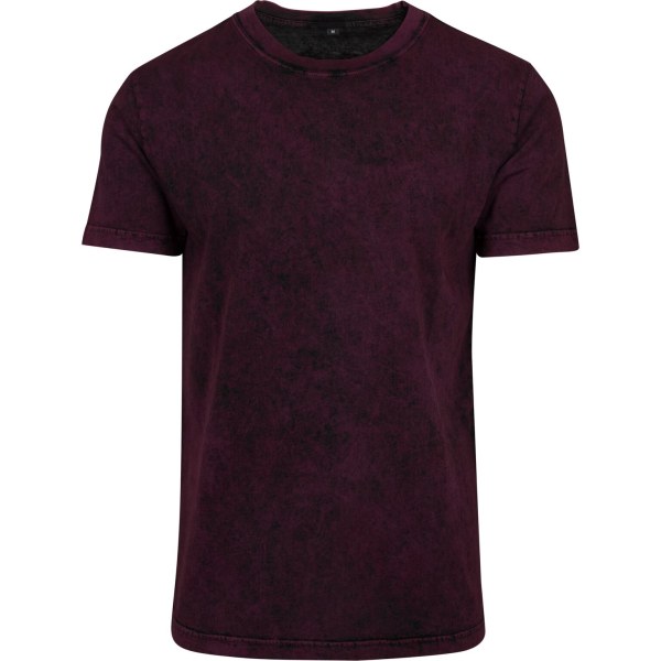 Bygg ditt varumärke Herr Acid Washed Tee L Berry/Black Berry/Black L