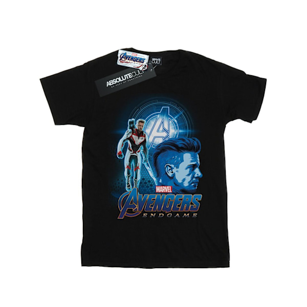 Marvel Girls Avengers Endgame Hawkeye Team Suit Bomull T-shirt Black 7-8 Years