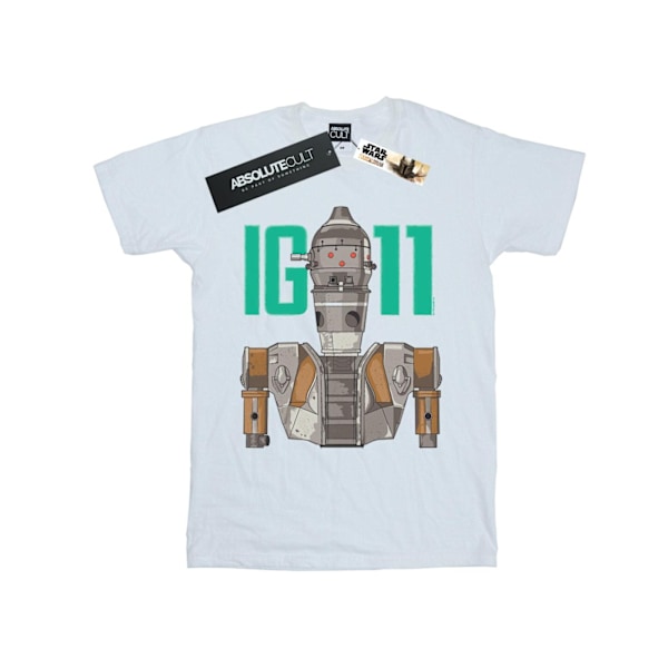 Star Wars Dam/Damer The Mandalorian IG-11 Bounty Hunter Bomullspojkvän T-shirt White L
