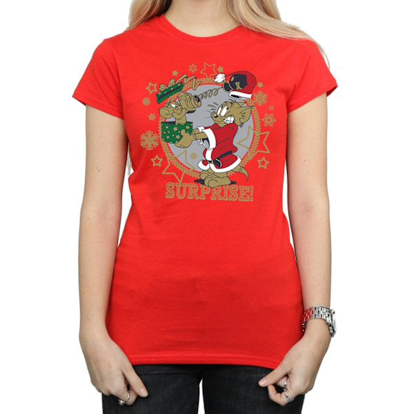 Tom And Jerry Dam/Damer Julöverraskning Bomull T-shirt M Red M
