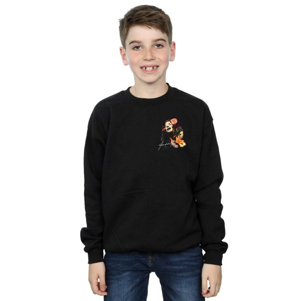 Janis Joplin Boys Floral Faux Pocket Sweatshirt 12-13 år Bla Black 12-13 Years