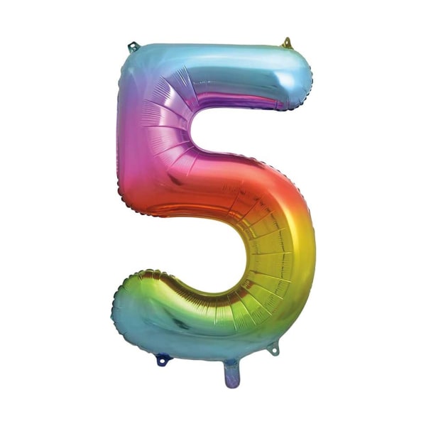 Unik Party 5 Glitz Number Balloon One Size Rainbow Rainbow One Size
