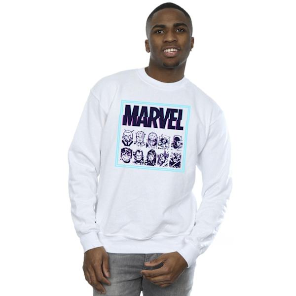 Marvel Comics Glitch Sweatshirt för män, vit, storlek M White M