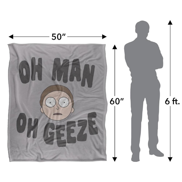 Rick And Morty Oh Man Oh Geeze Filt En Storlek Flerfärgad Multicoloured One Size