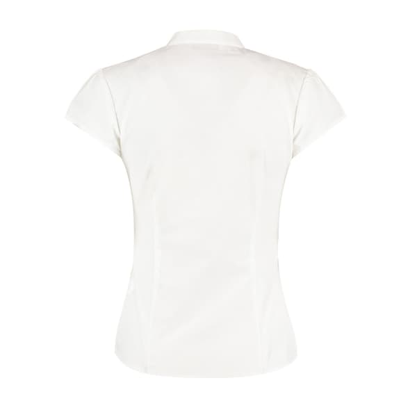 Kustom Kit Dam/Damer Continental V-ringad Korta ärmar Blus White 16 UK