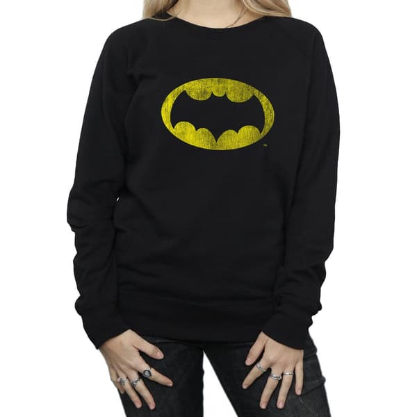 DC Comics Dam/Damer Batman TV-serie Distressed Logo Sweatshirt Black S