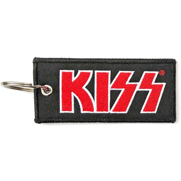 Kiss Dubbelsidig Patch Logo Nyckelring One Size Svart/Röd Black/Red One Size