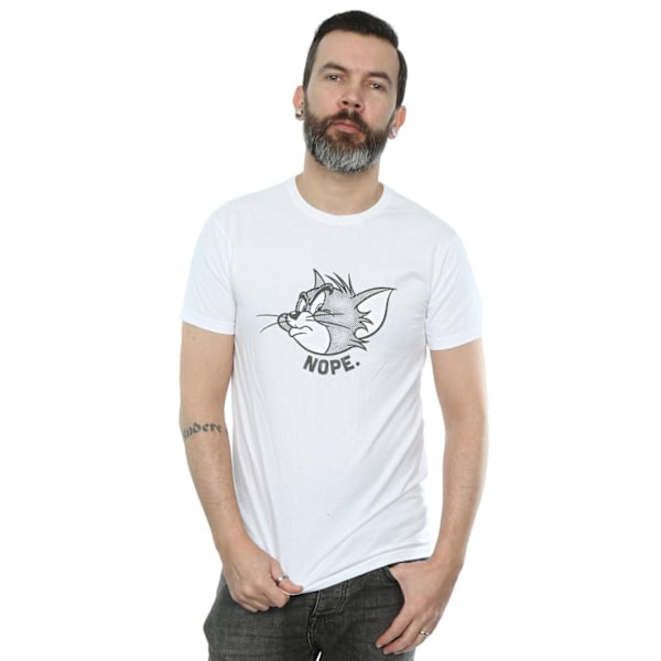 Tom och Jerry Herr Nope Face Bomull T-shirt XL Vit White XL
