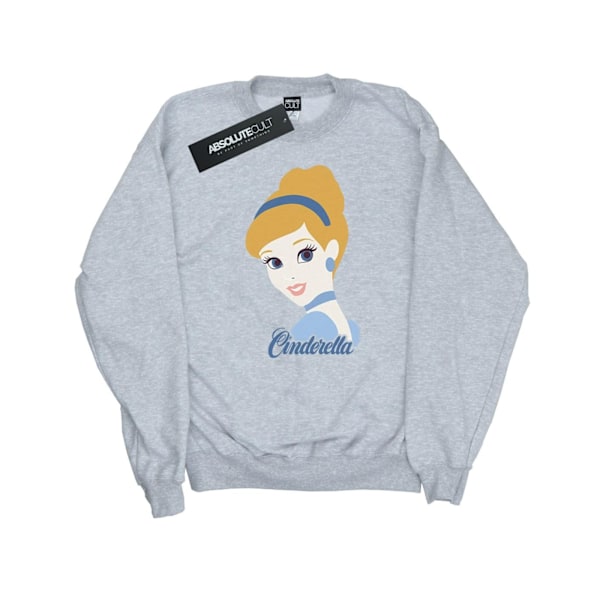 Disney Princess Dam sweatshirt för kvinnor/damer med Askungesilhuett Heather Grey XL