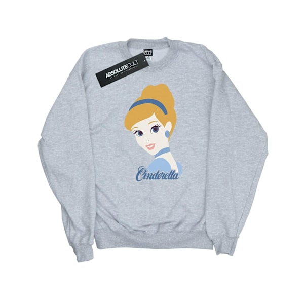 Disney Princess Dam sweatshirt för kvinnor/damer med Askungesilhuett Heather Grey XL