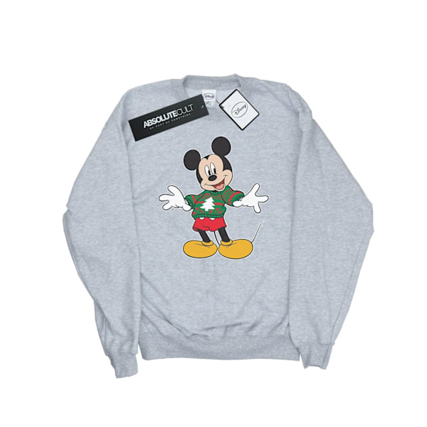 Disney Dam/Kvinnor Musse Pigg Jultröja Stroke Sweat Sports Grey XL