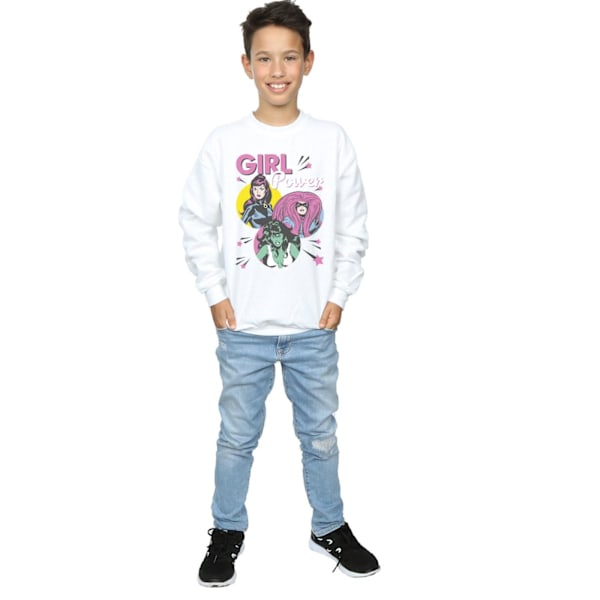 Marvel Comics Boys Girl Power Sweatshirt 12-13 år Vit White 12-13 Years