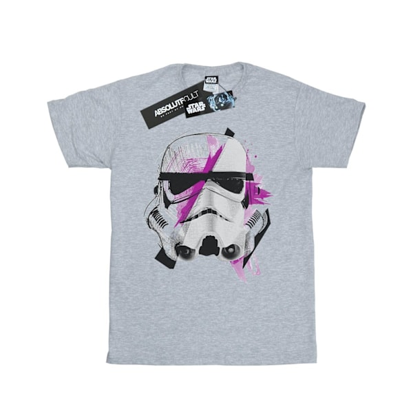 Star Wars Stormtrooper Command Sketch Bomull T-shirt för flickor 9-11 Sports Grey 9-11 Years