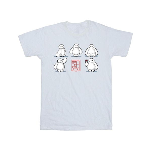 Disney Girls Big Hero 6 Baymax Många Poser Bomull T-shirt 3-4 År White 3-4 Years