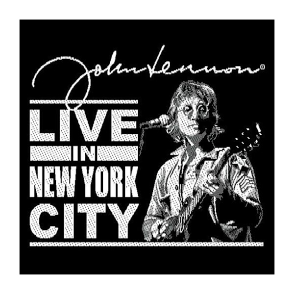 John Lennon Live In New York City Patch One Size Svart/Vit Black/White One Size