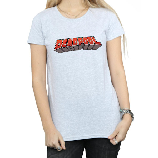 Marvel Womens/Ladies Deadpool Text Logo Bomull T-shirt L Sports Sports Grey L