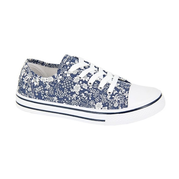 Rdek Dam/Dam Floral Canvas Pumps 3 UK Blå Blue 3 UK