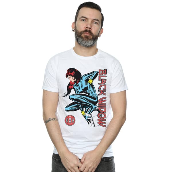 Marvel Herr Black Widow In Action T-shirt L Vit White L