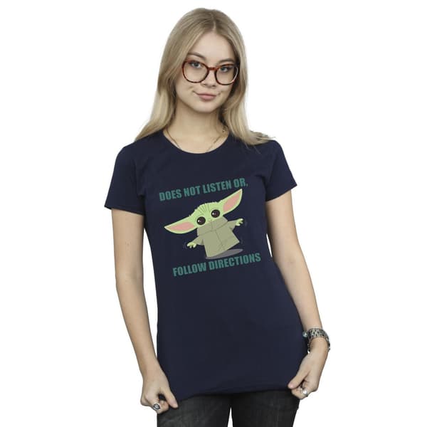 Star Wars Dam/Damer The Mandalorian Grogu Lyssnar Inte C Navy Blue S