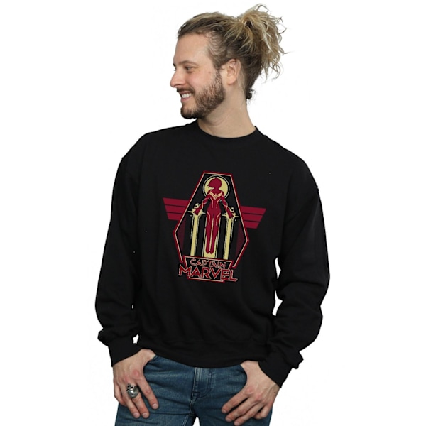 Marvel Herr Captain Marvel Flying Warrior Sweatshirt 3XL Svart Black 3XL