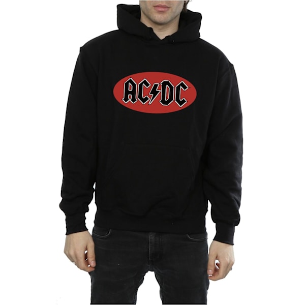 AC/DC Herr Röd Cirkel Logo Hoodie S Svart Black S