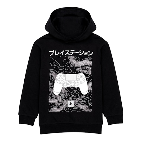 Playstation Boys Japanska Logotyp Hoodie 5-6 År Svart/Vit Black/White 5-6 Years