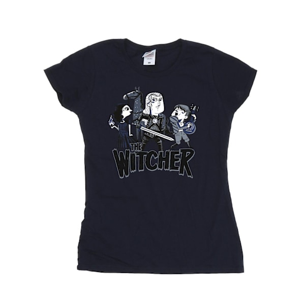 Netflix Dam/Kvinnor The Witcher Team Illustrerad Bomull T-shirt Navy Blue XL