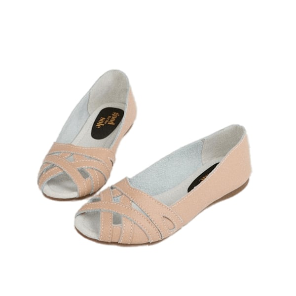 Good For The Sole Dam/Kvinnor Layla Flätade Läderpumps 6 UK Blush 6 UK