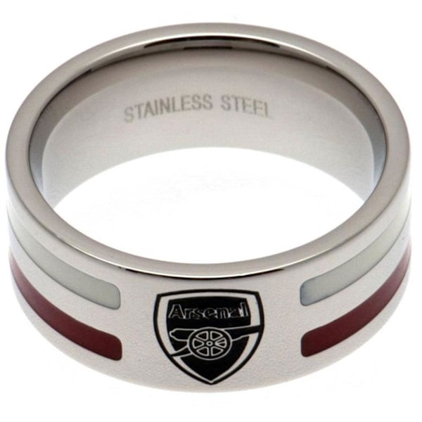 Arsenal FC Färg Stripe Ring Liten Silver/Röd/Vit Silver/Red/White Small