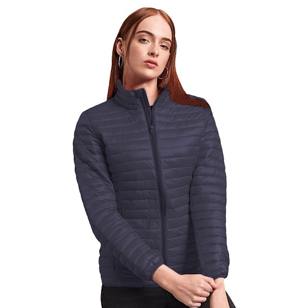 2786 Dam/Kvinnor Tribe Hooded Fineline Vadderad Jacka XS Marinblå Navy XS