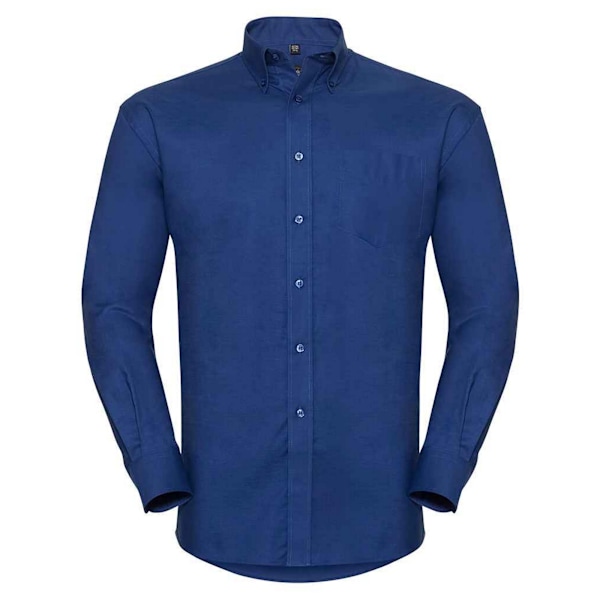 Russell Collection Herr Oxford Lätt-Skötsel Långärmad Formell Skjorta Bright Royal Blue 14.5in