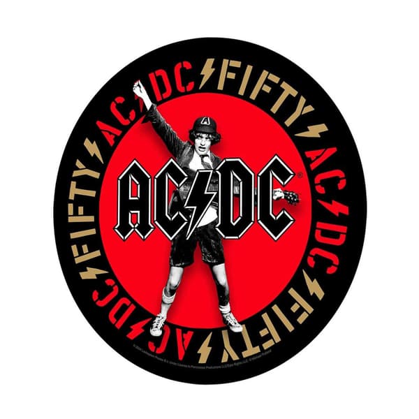 AC/DC Angus Emblem Påsydd Vävd Patch One Size Röd/Svart Red/Black One Size