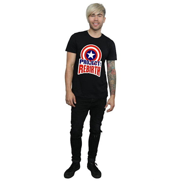 Marvel Herr Captain America Project Rebirth T-shirt L Svart Black L