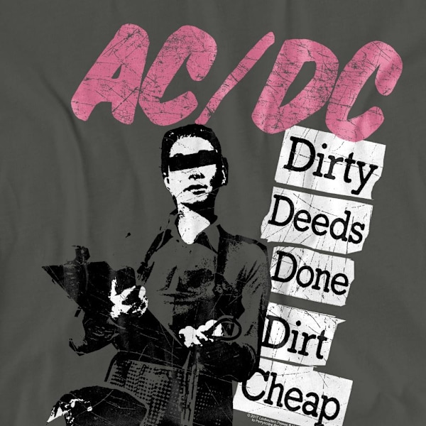 AC/DC Unisex Vuxen Dirty Deeds T-Shirt L Gråmelerad Charcoal L