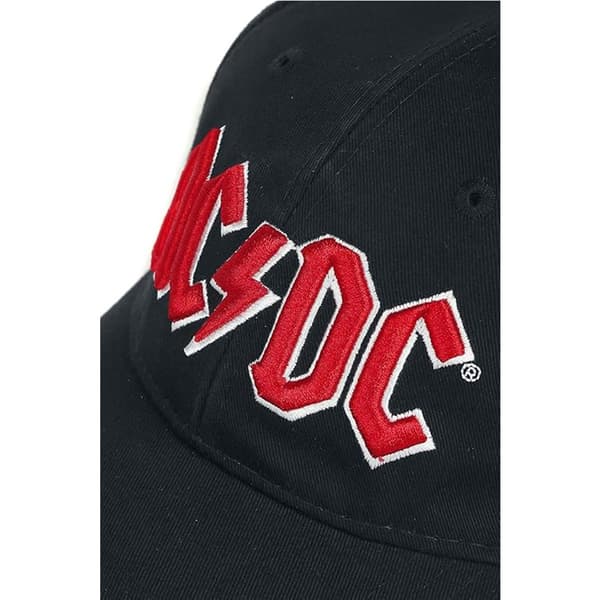AC/DC Broderad Logotyp Keps En Storlek Grå/Röd Grey/Red One Size