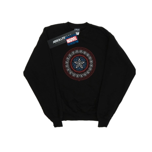 Marvel Mens Captain America Ornamental Shield Sweatshirt XL Bla Black XL