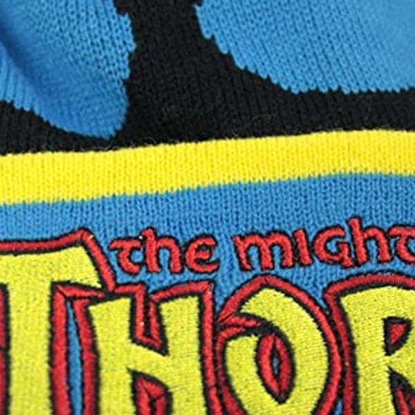 Thor Officiell Retro Original Bobble Hat för Vuxna Unisex One Size Black/Blue One Size