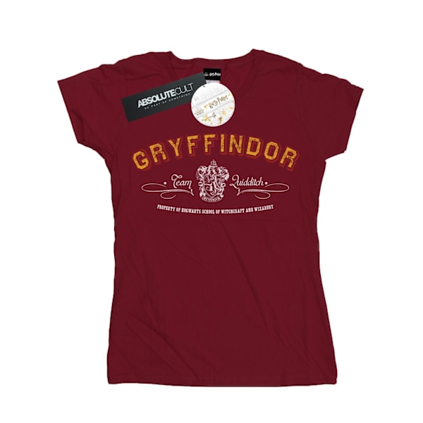 Harry Potter Dam/Kvinnor Gryffindor Team Quidditch Bomull T-Shirt XL Bourgogne Burgundy XL