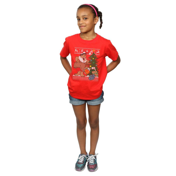 The Flintstones Girls Jul Fair Isle Bomull T-shirt 9-11 år Red 9-11 Years
