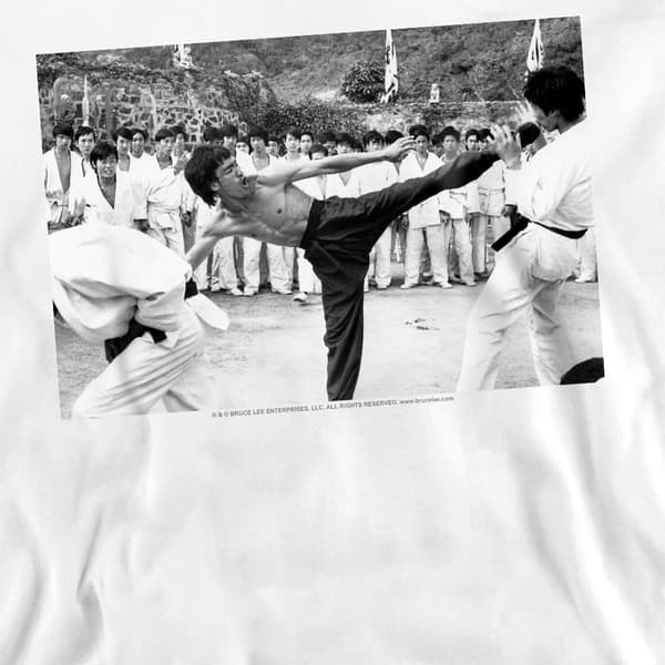 Bruce Lee Herrtröja Kick To The Head S Vit White S