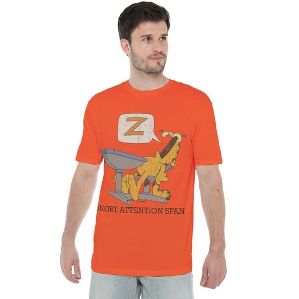 Garfield Herr Uppmärksamhet Span T-Shirt S Orange Orange S