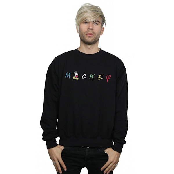 Disney Herr Mickey Mouse Wording Logo Sweatshirt 3XL Svart Black 3XL