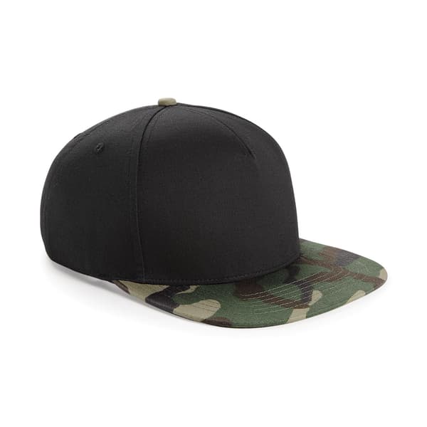 Beechfield Camouflage Retro Snapback Cap (2-pack) One Size B Black/ Jungle Camo One Size