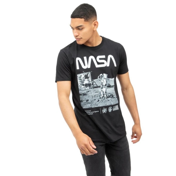 NASA Herr Salute bomull T-shirt S Svart Black S